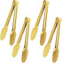 4 Pack Gold Serving Tongs, XEVOM Stainless Steel Buffet Tongs, 9 Inch Salad Serving Utensils
