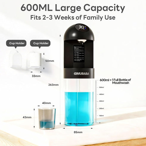 4 Sets 28.3 Oz Container,2 Upgraded Automatic Mouthwash Dispenser with Dispensing Levels for Bathroom-GIMUBABA Smart