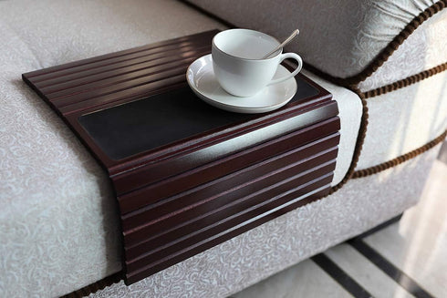 GEHE Couch Arm Tray Table, Flexible/Foldable Sofa Armrest Tray, Couch Armrest Table Cup Holder Great for Drinks Snacks