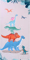 LIVILAN Small Dinosaur Beach Towel for Kids, 24x48, Microfiber, Quick Dry, Sand