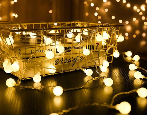 Generic 20ft 40 Globe String Lights LED USB Powered Warm White Fairy Lights for Birthday Party Wedding Christmas