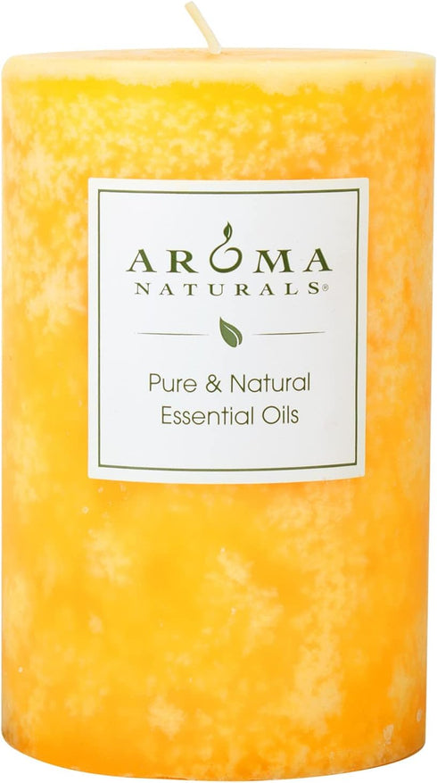 Aroma Naturals Lavender & Tangerine Essential Oil Scented Pillar Candle, 2.5 x 4 inch