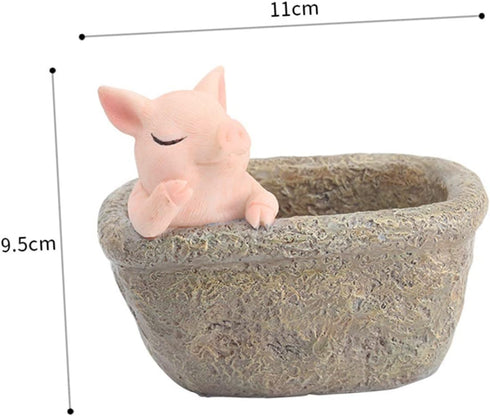 Yardwe Ceramic Planter, Unique Cactus Pot, Decorative Airplant Pot, Mini Container for Bonsai or Desk Topper