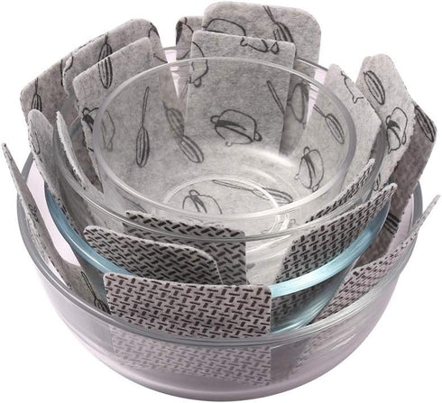 BOYAN Pot and Pan Protectors, Set of 12, 3 Different Sizes, Cookware Divider Pads, Anti-Slip