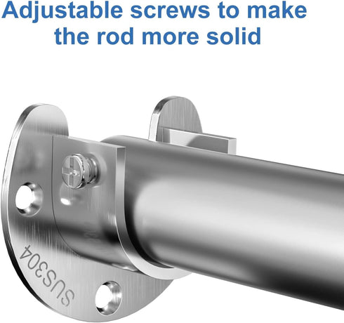 6-Pack Stainless Steel Closet Rod Brackets, U-Shaped Heavy Duty Flange Sockets for 1-1/4 Inch Rods, Rust-Proof Holders
