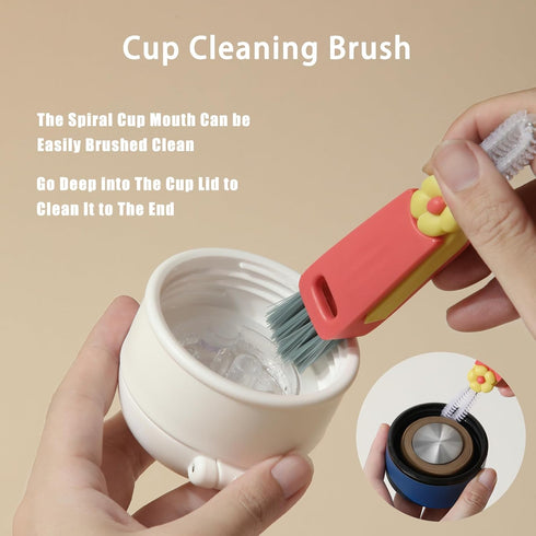 LiYuanyuan 3 in 1 Cup Cleaning Brush, Multifunctional Cup Lid Cleaner, Suitable for Most Cups