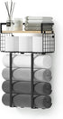 Bathroom Towel Racks, Metal Towel Holder with Storage Basket, Wall Rack for Rolled Towels, Small Bathroom Shelves.