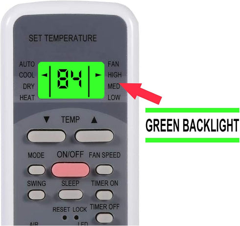 Replacement Air Conditioner Remote Control for Goodman Tgm Midea Models R51I4/BGE, R51I4/BGCE, UL-R51M/E