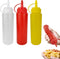 ICSTM 3 Pcs Plastic Squeeze Sauce Bottles with Nozzle Caps,250Ml/8.5Oz Reusable Squeeze Condiment