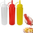 ICSTM 3 Pcs Plastic Squeeze Sauce Bottles with Nozzle Caps,250Ml/8.5Oz Reusable Squeeze Condiment