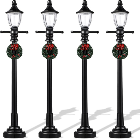 Honoson Christmas Mini Street Light Models Christmas Accessories Miniature Lamp Village Post for