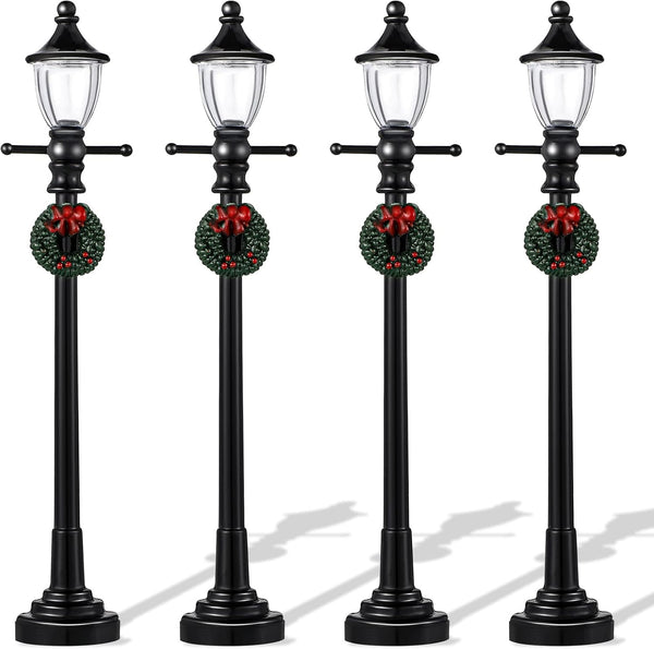 Honoson Christmas Mini Street Light Models Christmas Accessories Miniature Lamp Village Post for