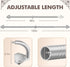 Silver Curtain Rods for Windows, Adjustable 48 to 84 Inch Blackout Curtain Rod, 5/8 Inch Diameter Wrap Around