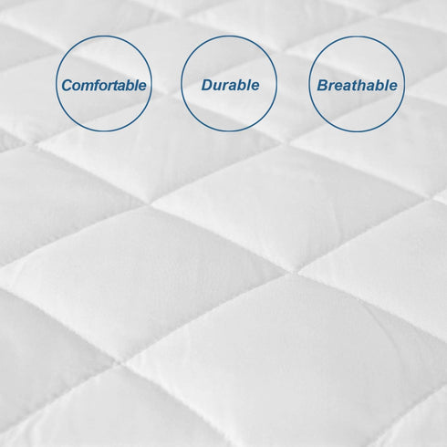 RV Short Queen Mattress Topper Pad Protector Waterproof, Absorbent Quilted Fitted Cover for Short Queen Bed, Deep