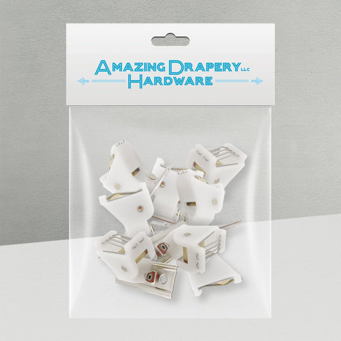 Amazing Drapery Hardware Large White Roman Shade Cord Lock - 8-Pack with Dual Brass Wheels, Holds 5 Lift Cords