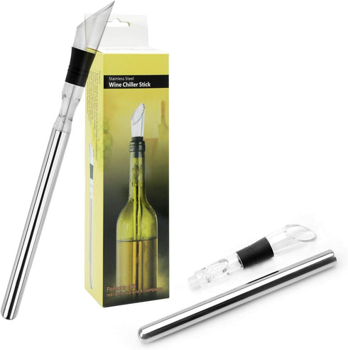 3 in 1 Wine Chiller - Stainless Steel Wine Bottle Cooler Stick with Aerator & Pourer for Whiskey Cocktails, Beers