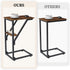 NEFROM Set 2, ET-D-BR2 C-Shaped End Tables, Sofa TV Trays of Small Couch Side Table for Living Room, Bedroom, Bedside