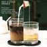 Angardy Homeware Set 6 Silicone Coasters of with Gold Holder - Smart and Modern Design That Holds Your Drinks