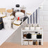 Kitchen Counter Shelf, 2 Tier Space Saving Organizer with Wood Handle, 16.1 x 8.3 x 12.8 Inches (White)