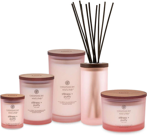 Chesapeake Bay Candle Scented Candle, Stillness + Purity (Rose Water), Medium Jar, 8 Ounce
