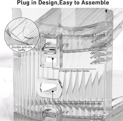 12 Pack 3.7''to 7.7'' 50%,Easy Clear Shoe Slots Organizer - Adjustable Height Shoe stackers for a pair of shoes ,Shoe