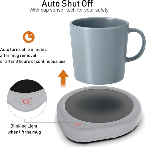 Coffee Mug Warmer with Auto Shut Off, Electric Beverage Warmer for Desk, Smart Temperature Settings