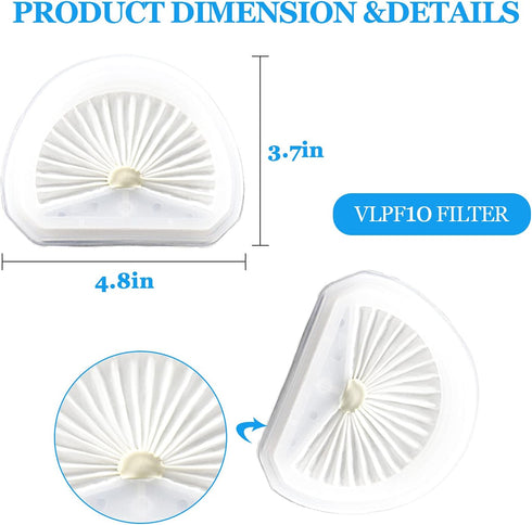 Improvedhand VLPF10 Filter Replacement, 4 Pack Compatible with Black and Decker Dustbuster Hand Vacuum Model # HLVA315J