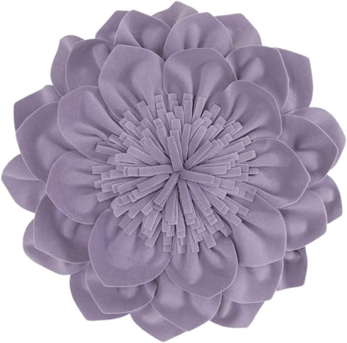 OiseauVoler Decorative 3D Flower Throw Pillows with Insert Included Accent Round Pillow Handmade