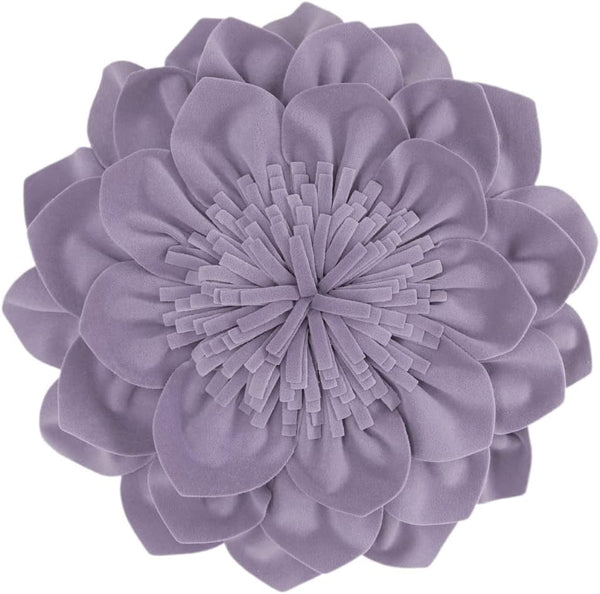 OiseauVoler Decorative 3D Flower Throw Pillows with Insert Included Accent Round Pillow Handmade