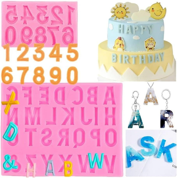 Letters Molds, 26 Silicone Fondant Molds for Baking Desserts and Cake Decoration