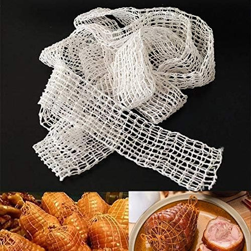 5m Cotton Meat Netting, Elastic Smoked Meat Poultry Ham Netting for Cooking, Sausage Making, Size 16