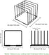 Cutting Board Holder, 1.2 in. Wide Slots Cabinet Organizer for Cookie Sheets & Trays, 7.95 x 7.95 x 7.09 in. Holder Stand with 5 Slots for Bakeware Organizers And Chopping Board Rack (Black) by MESTUDIO