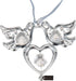Matashi Chrome Plated Crystal Studded Silver Love Doves Birds Ornament with Heart, Romantic Gift for Christmas