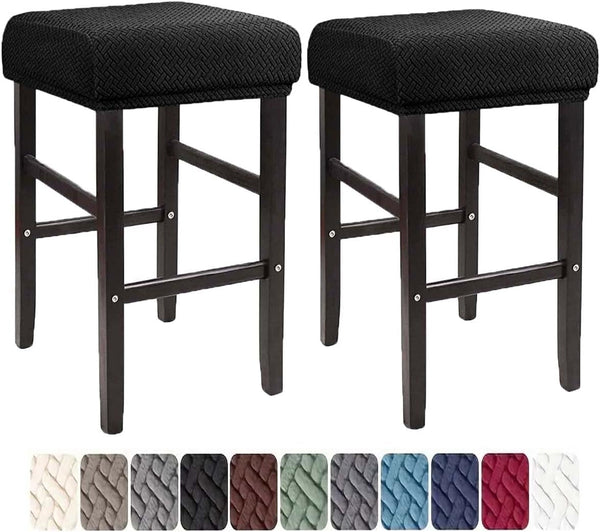 LIULIWEIFA Bar Stool Covers Rectangle Set of 4/2/1 Saddle Bar Stool Covers Slipcover