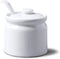 WM Bartleet & Sons 1750 T165 Traditional Porcelain Sugar/Jam/Mustard Pot with Lid & Spoon, 24 oz, White