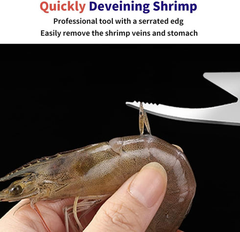 3PC Shrimp Deveiner Tool Stainless Steel Shrimp Deveining Tool Efficient Shrimp Peeler and Deveiner Tool Portable