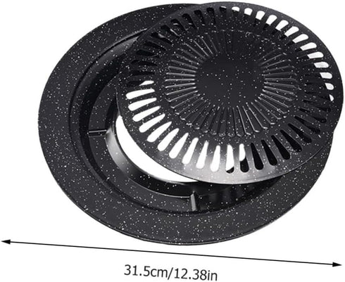 Portable Gas Stove Iron Baking Pan, Korean BBQ Grill Pan, Cast Iron Baking Dishes for Ovens
