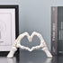LCCCK White Hand Gesture Desk Statues Love Ornaments,Skull Couple Statue, Creative Wedding Home Desktop Decor,Heart