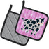 Caroline's Treasures BB7162PTHD Cow on Pink Polkadots Pot Holders - Heat Resistant Kitchen Hot Pads, 7 1/2 x 7 1/2