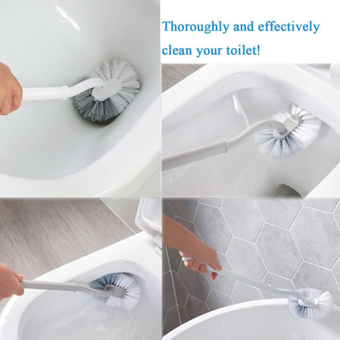 Ryhiac 2 Pack Curved Toilet Bowl Brush Without Holder for Bathroom, Compact Toilet Brush Durable Under The Rim