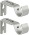 Heavy Duty Adjustable Curtain Rod Brackets for 1 Inch Rod, Silver Color, Set of 2