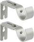 Heavy Duty Adjustable Curtain Rod Brackets for 1 Inch Rod, Silver Color, Set of 2