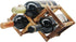 Foldable Wooden Wine Bottle Holder, Free Standing Natural Wine Rack for 2 Slots, Holds 3 Bottles