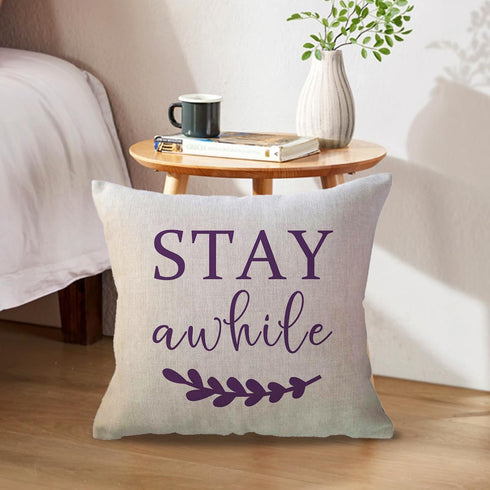 ULOVE LOVE YOURSELF 18x18,2Pack Country Porch Decor Throw Pillow Covers Farmhouse Pillowcases Welcome to Our Porch Stay