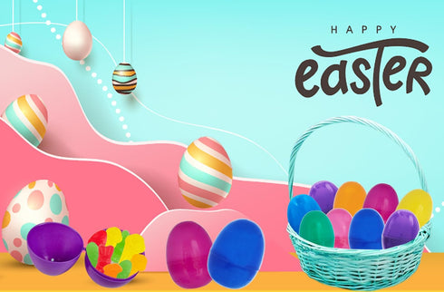 The Dreidel Company 2.3" Fillable Easter Eggs (50 Pack), Colorful Bright Plastic Eggs for Easter Egg Hunt