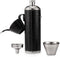 GENNISSY 10oz Black Bucket Hip Flask, PU Leather Stainless Steel, Liquor Flask with Funnel and Cups