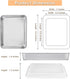 E-far Small Baking Pan with Lid, 9.4” x 7” x 2” Stainless Steel Bakeware for Cakes, Brownies, Casseroles - Set of 2