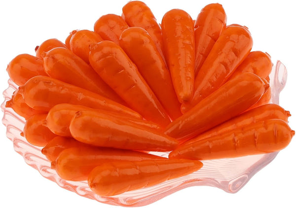 Woration 30pcs Artificial Mini Carrots Lifelike Fake Carrot for Decoration Easter Artificial