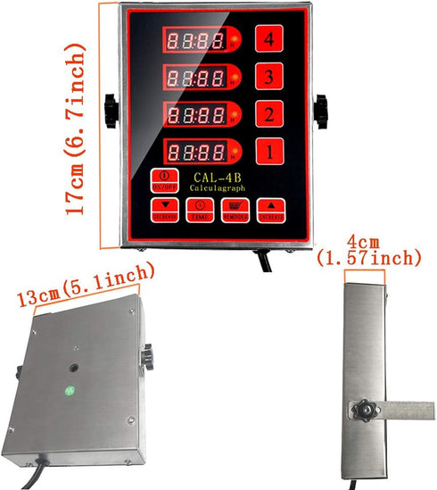 Li Bai 4 Channels Commercial Kitchen Timer, Multi-Function Digital Timer with Loud Alarm for Cooking