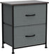 WLIVE Night Stand Set 2, Small Dresser and Nightstand with 2 Drawers, End Table with Fabric Bins for Bedroom